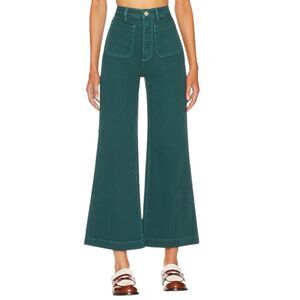 Rolla’s Sailor Pants Women’s 28 Forest Green High Rise Wide Leg Stretch Retro
